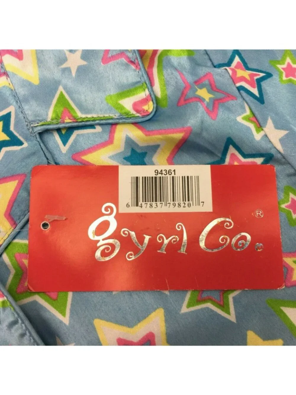 Gyrl Co Girls Button Down Shirt 2pc Pajama Night Set Outfit Blue Stars Size 4